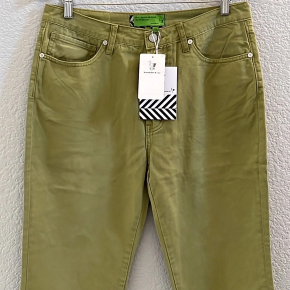 Free People • Sandrine Rose Green High Waist Denim Jeans Size 29 - Picture 2 of 6